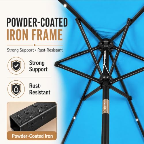 7.5FT Solar Patio Umbrella w