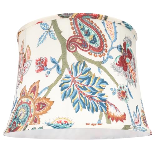 White with Paisley Print Large Lamp shades