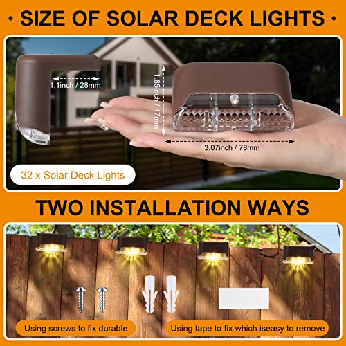 32 Pcs Solar Deck Step Lights Outdoor (32 Count)