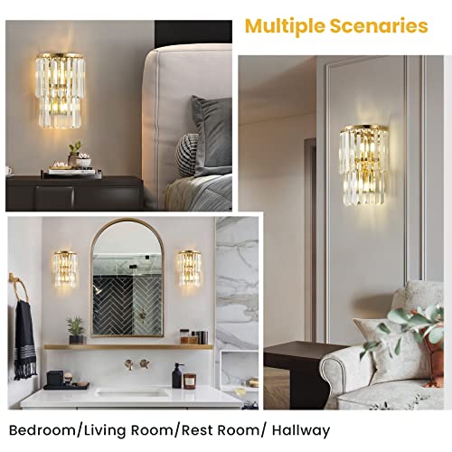 2 Lights Modern Crystal Wall Light