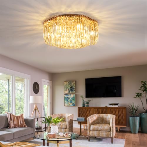 Flush Mount Crystal Chandelier