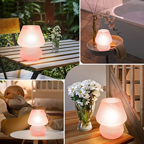 Mushroom Lamp Cute Table Lamp for Bedroom Nightstand Soft Light Pink