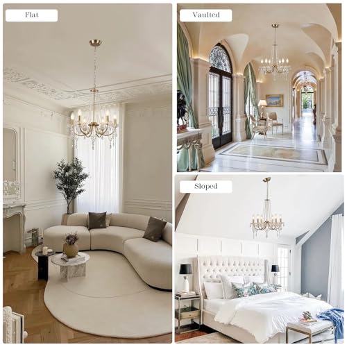 Crystal Gold Chandeliers for Dining Room Modern Ceiling Light Fixture