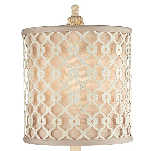 French Candlestick 34" Large Buffet Table Lamps Set of 2 Ivory White (2 Count)