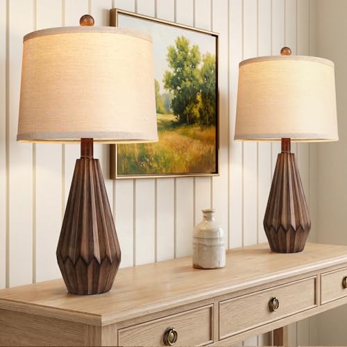 22” Set of 2 Modern Farmhouse Lamp for Living Room (2 Count)