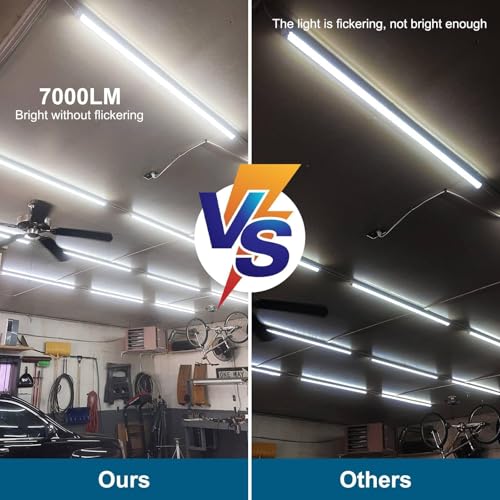Led Shop Lights 4FT 50W 6500K 7000LM Clear White (10 Count)