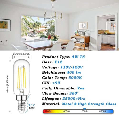 E12 LED Light Bulbs 40 Watt Equivalent (12 Count)
