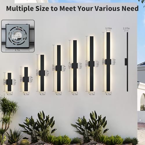 2 Pack 57.4 inch Modern LED Outdoor Wall Light (2 Count)