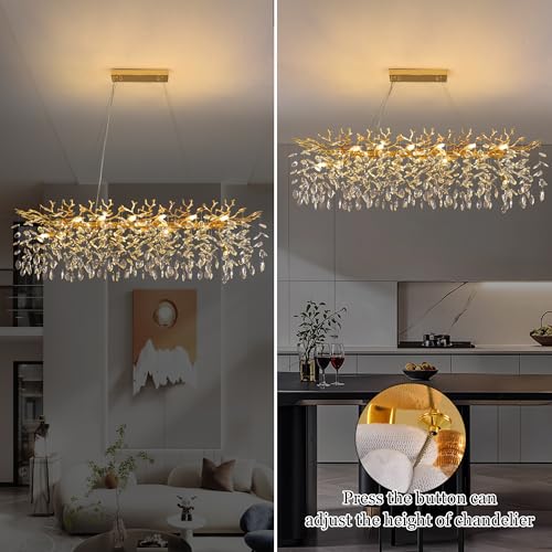 Modern Rectangle Crystal Tree Branch Chandelier