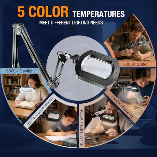 Magnifying Lamp with Light 12X (Black)