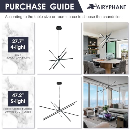 Black LED Chandelier for Dining Room