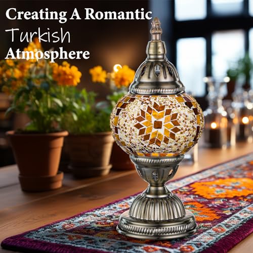 Turkish Mosaic Lamp Stained Glass Table Lamp with Tiffany Style