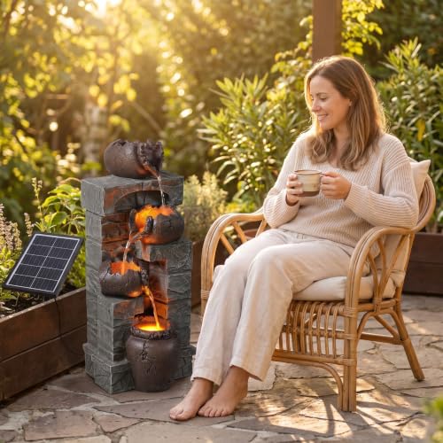 Solar Powered Water Fountain Outdoor