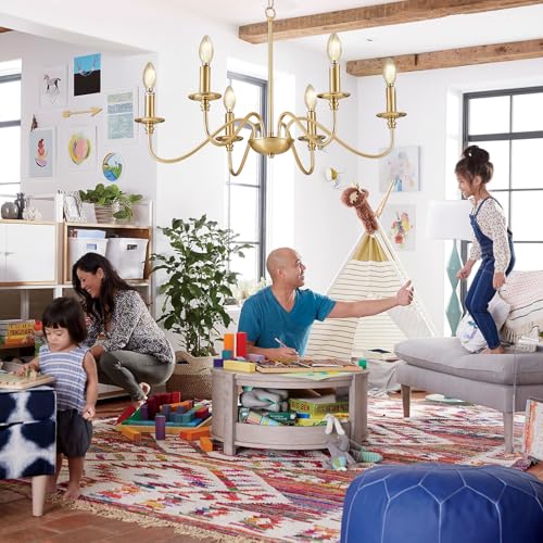 Gold Chandelier Light Fixture (6 Count)