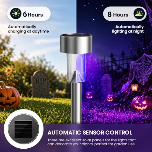 16 Pack Purple Solar Halloween Lights (16 Count)