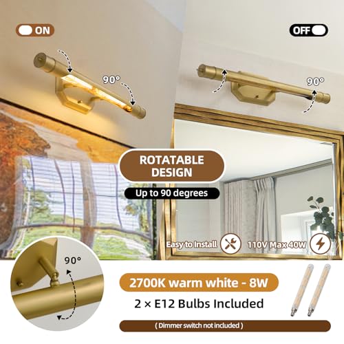Brass Vintage Picture Light Hardwired