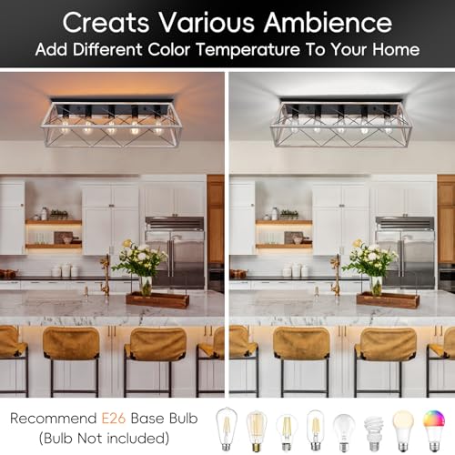 31.5" Large Flush Mount Ceiling Light Fixture