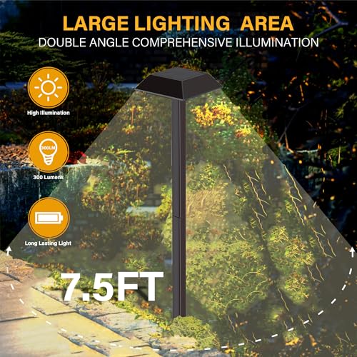 Super Bright 300 Lumens Solar Pathway Lights Outdoor (4 Count)