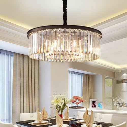 Crystal Chandeliers Modern Contemporary Ceiling Lights Fixtures Pendant Lighting Dining Room Living Room Chandelier D21.6 H7.1