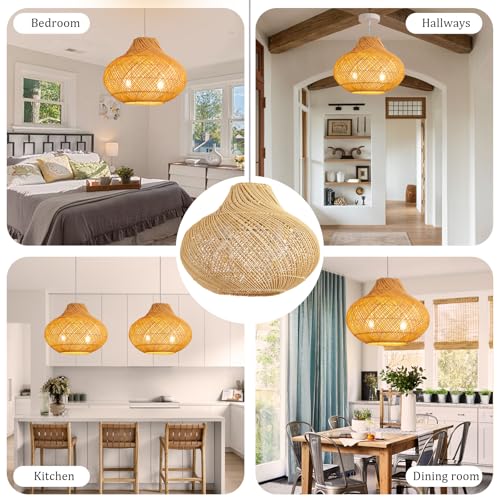 15" Rattan Pendant Light