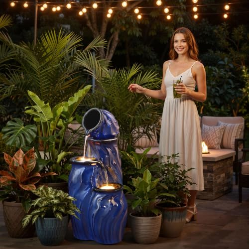 29" Ceramic Water Fountain Outdoor (72 Foot)