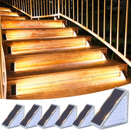 Solar Step Lights for Outside 6 Pack (6 Count)