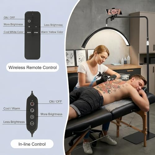 24" Half Moon Lash Light with Phone Holder & Remote Control