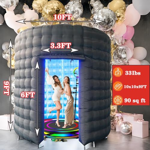 Inflatable Background Wall Suitable for 360 Photo Booth Machine with Silver Reflective Background 158inch Customize Logo Suitable for 360 Photo Booth Machines