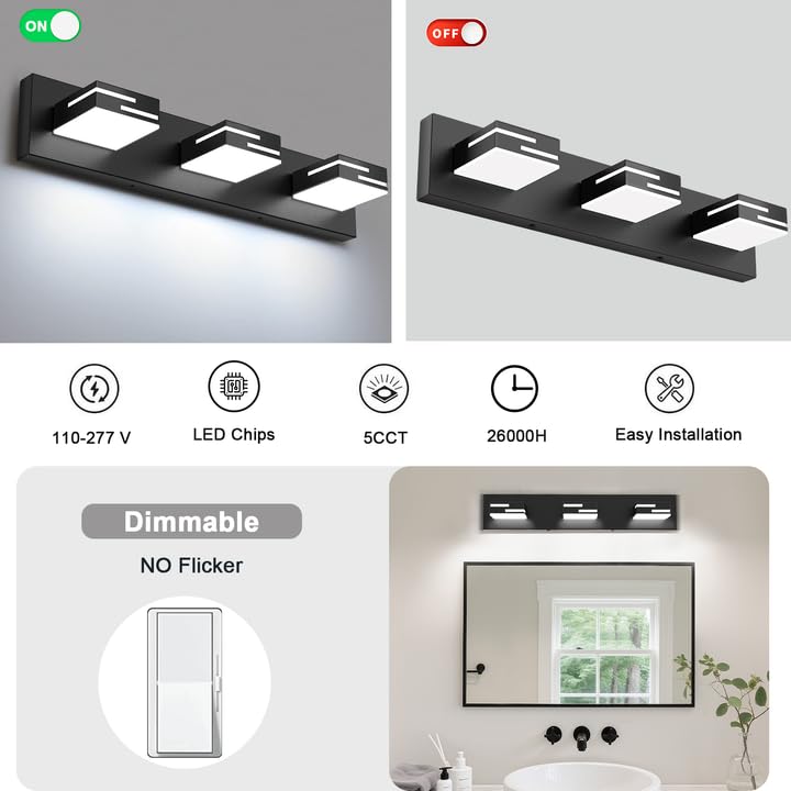 LED Modern Bathroom Vanity Light Fixtures (3 Count)