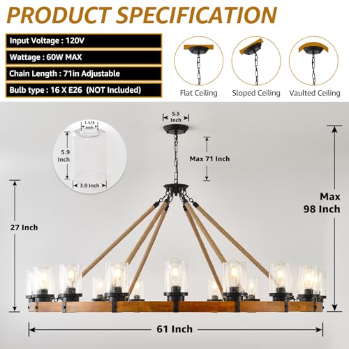 60 Inch Farmhouse Chandelier 18