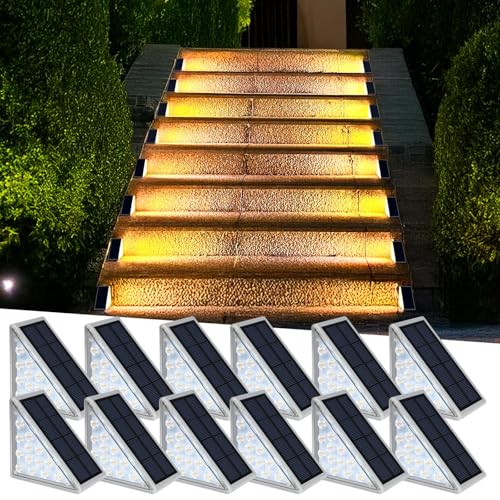 LED Solar Step Lights Waterproof Outdoor Stair Lights (12 Count)