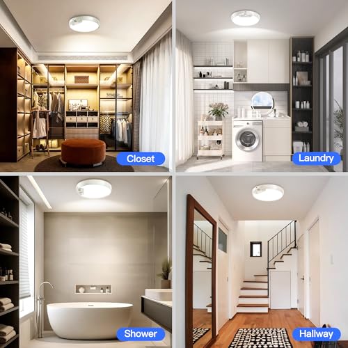 2 Pack Newly Upgraded 8000mAh Rechargeable Ceiling Light (2 Count)