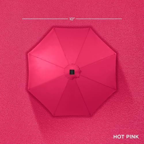 10ft Solar Polyester LED Lighted Patio Umbrella w