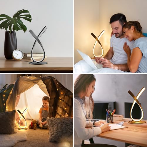 Black Spiral LED Table Lamp