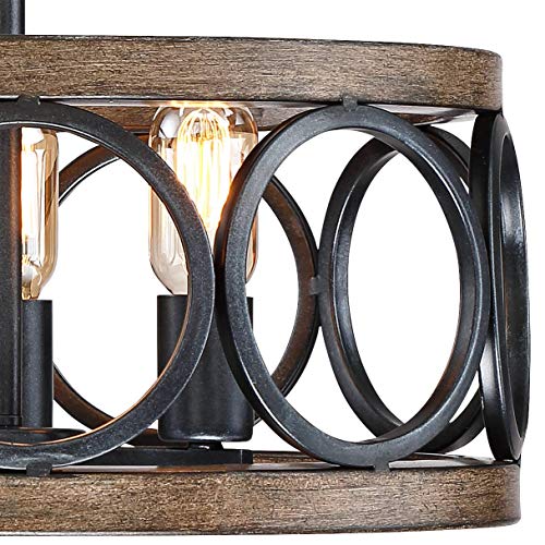 Salima 16" Wide Black Wood 3