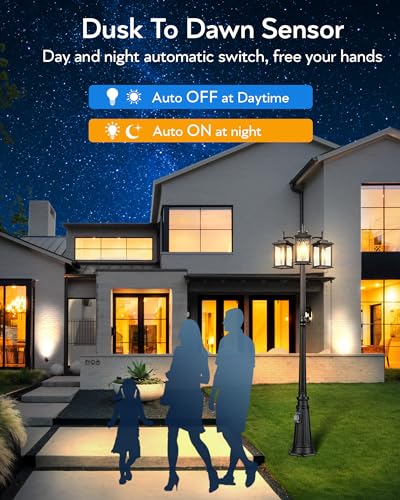 Outdoor Lamp Post Light with Outlet