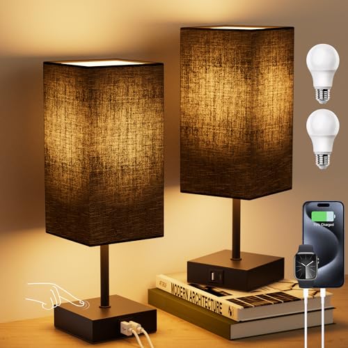 Touch Bedside Table Lamp for Bedroom (2 Count)