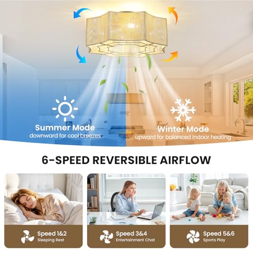 Boho Ceiling Fans with Lights (Cotton)
