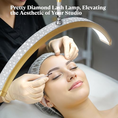 Lash Light 23IN Bling Diamond Half Moon Light with Tool Tray