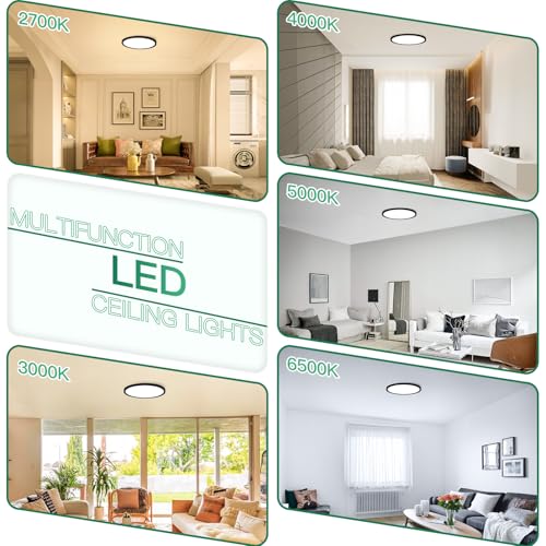 7 Inch LED Flush Mount Ceiling Light Fixture (2 Count)