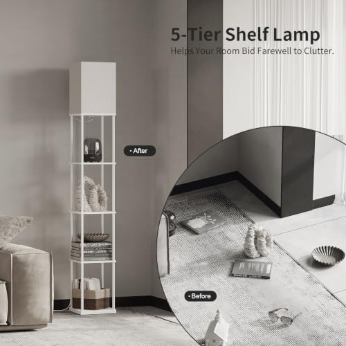 5 Tier Floor Lamp with Shelves