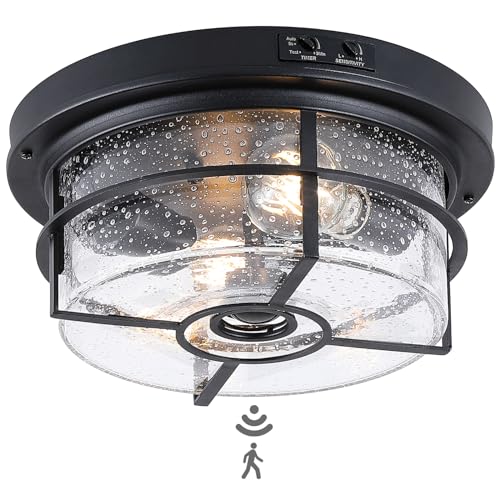 Motion Sensor Outdoor Flush Mount Ceiling Light