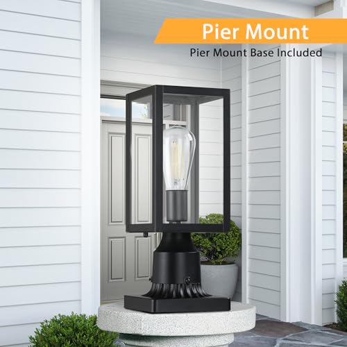Outdoor Post Lights with Pier Mount Base (2 Count)