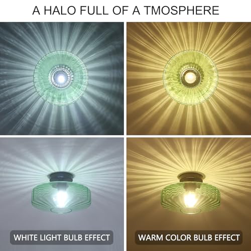 Mid Century Green Glass Ceiling Lights