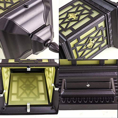 66.5Cm Brown Outdoor Lamp Post Light Fixture Waterproof Antirust Safety Pillar Lamp Wall Lamp Safety Street Lamp for Villa Backyard