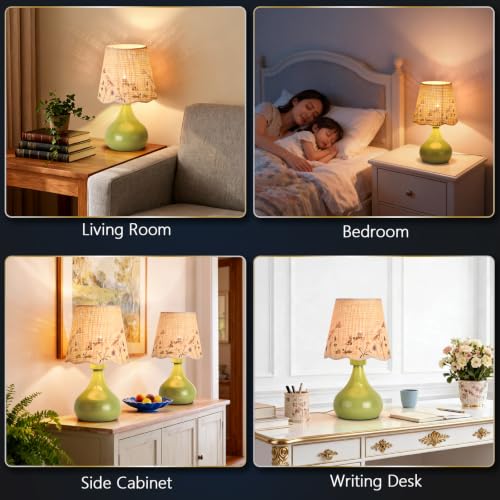 Green mall Bedside Cute Table Lamp for Bedroom