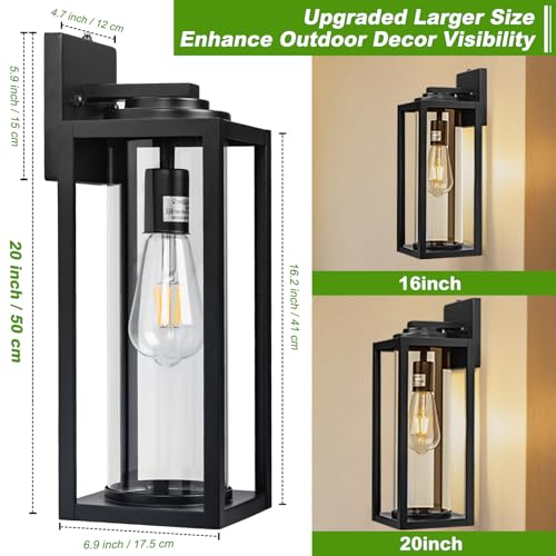Large Dusk to Dawn Outdoor Wall Lights (2 Count)