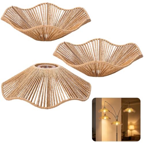 4 Pcs Wavy Rattan Lamp Shades (4 Count)