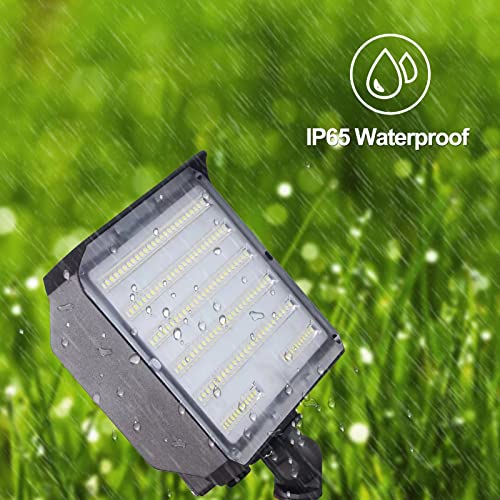 100W Outdoor LED Flood Light Dusk to Dawn 5000K 2Pack ETL Listed (2 Count)