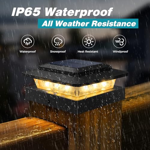 4x4 Solar Post Cap Lights Outdoor 16Pack (16 Count)